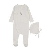 Mema Knits Duck Artwork Footie & Bonnet