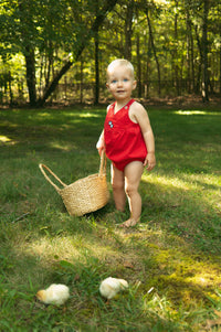 Crew Raine Romper - Red