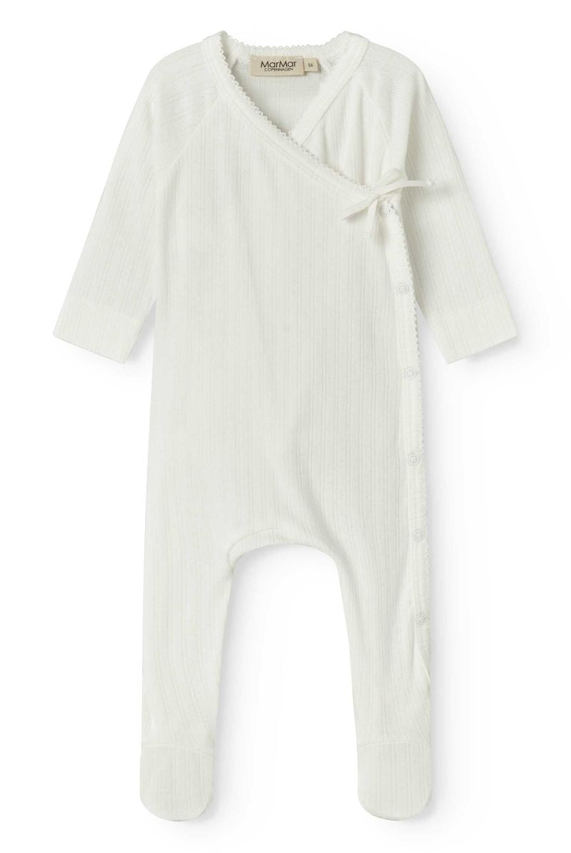 Marmar Linear Pointelle Footie - Gentle White SS26