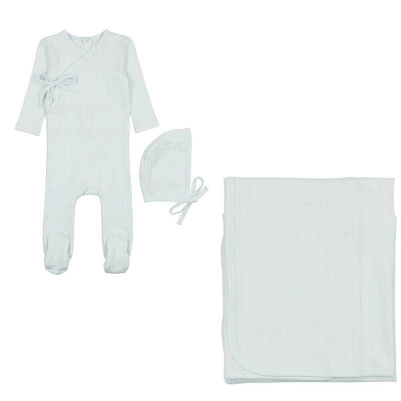 Coco Blanc Mock Wrap Thin Pointelle Layette Set