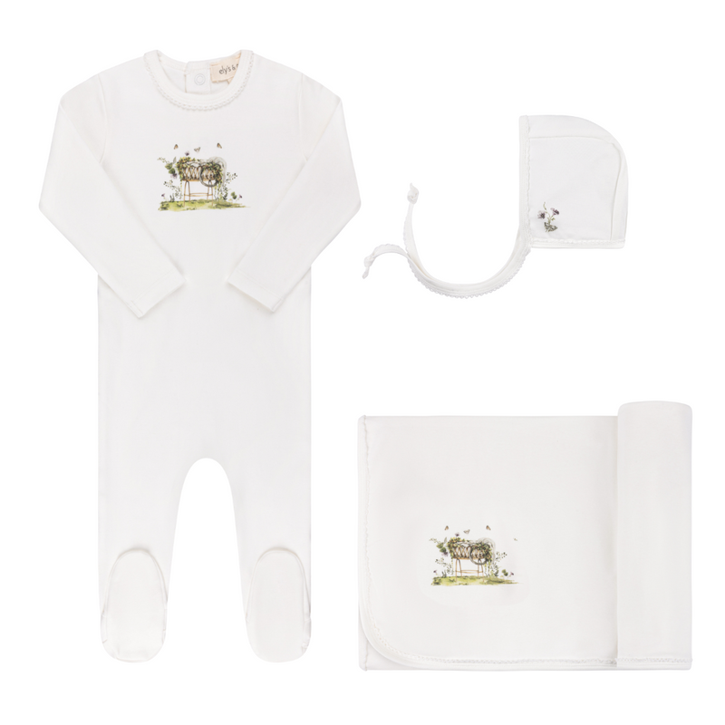 Ely's & Co Watercolor Cradle Layette Set