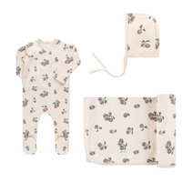 Elys & Co Quilted Plum Print Layette Set