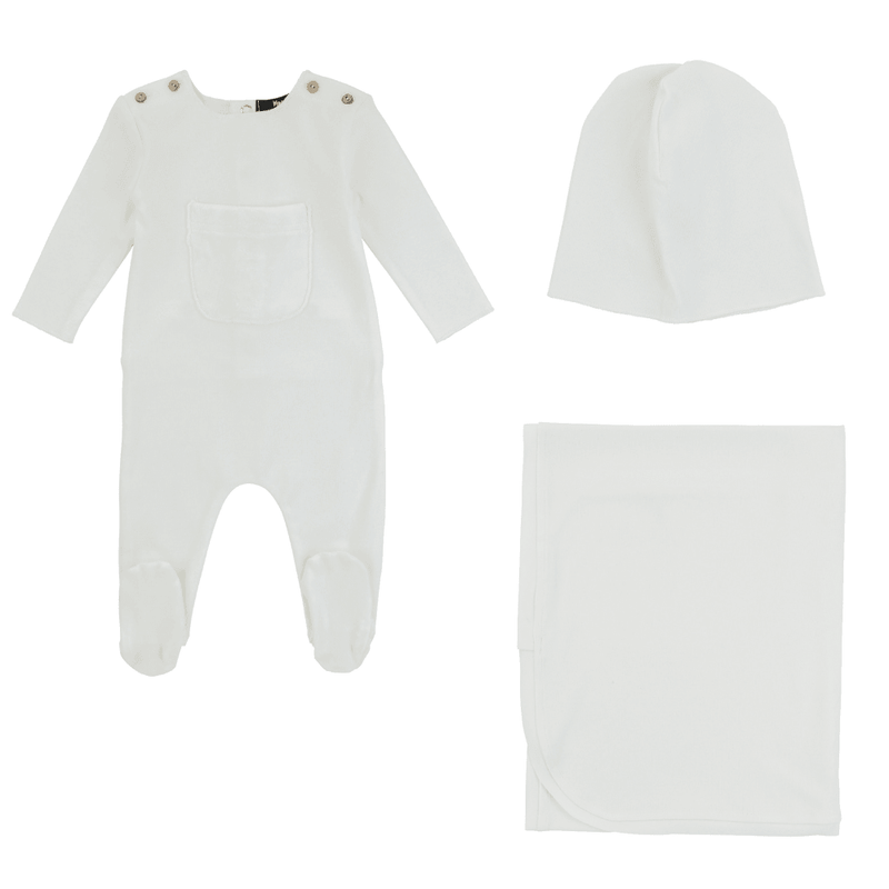 Noggi Cotton Footie Velour Pocket Layette Set