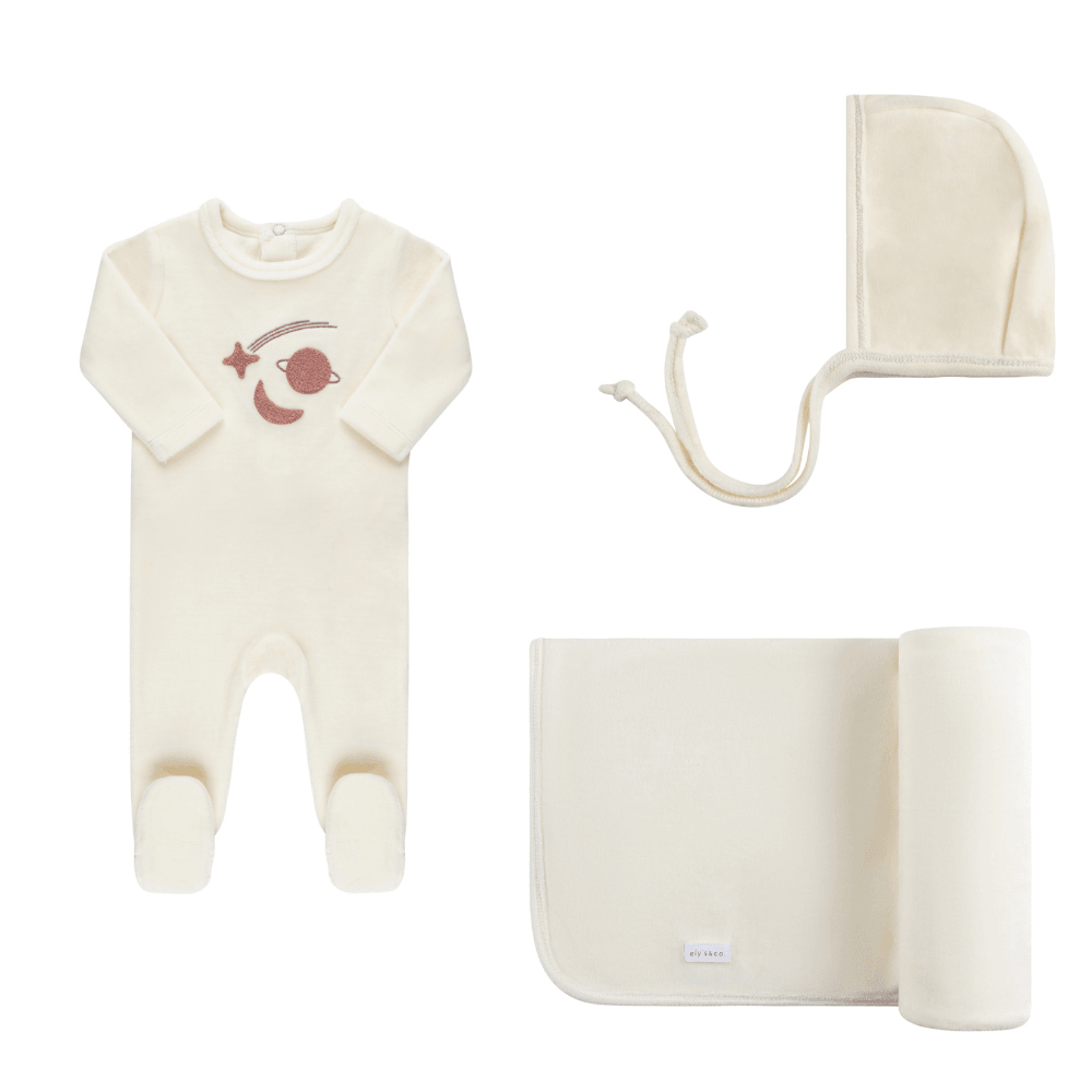 Elys & Co Velour Celestial Layette Set