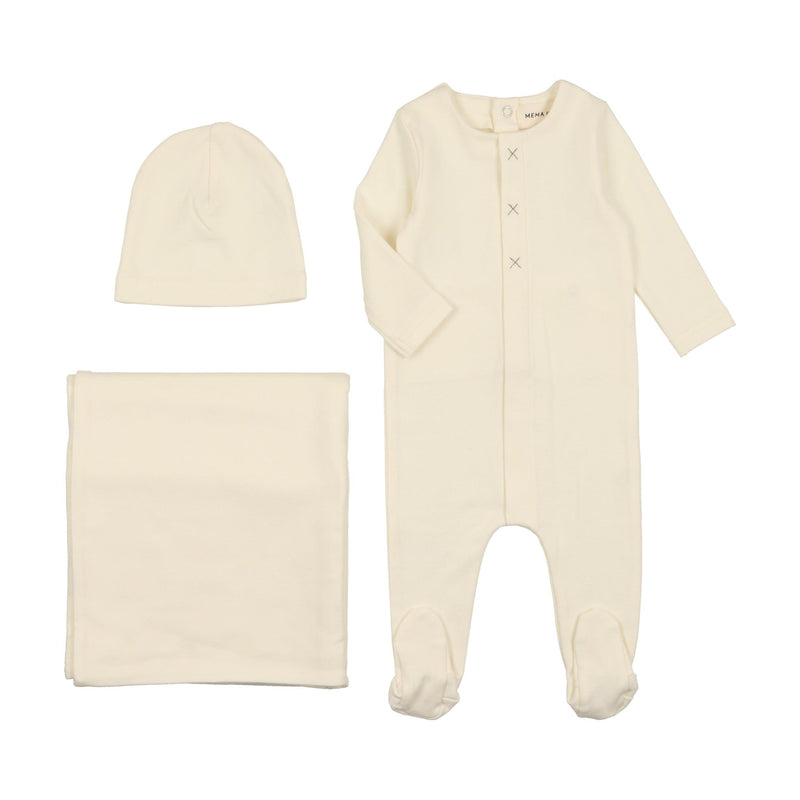 Mema Knits Three Stitch Layette set