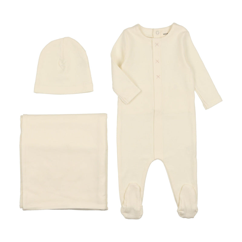 Mema Knits Three Stitch Layette set