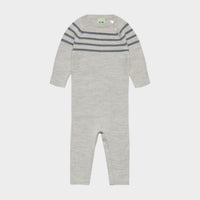 FUB Striped Long Romper - Light Grey