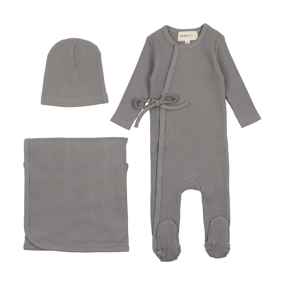 Mema Knits Rib Wrap Layette Set