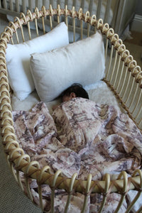 Little Threads Vintage Pink Floral Pillars Muslin Blanket