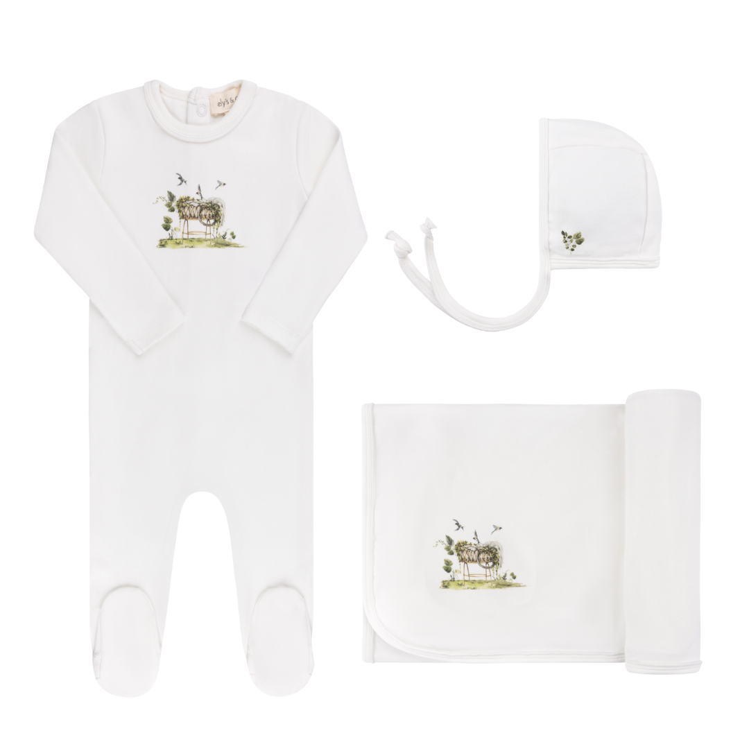 Ely's & Co Watercolor Cradle Layette Set