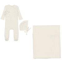 Coco Blanc Mock Wrap Thin Pointelle Layette Set