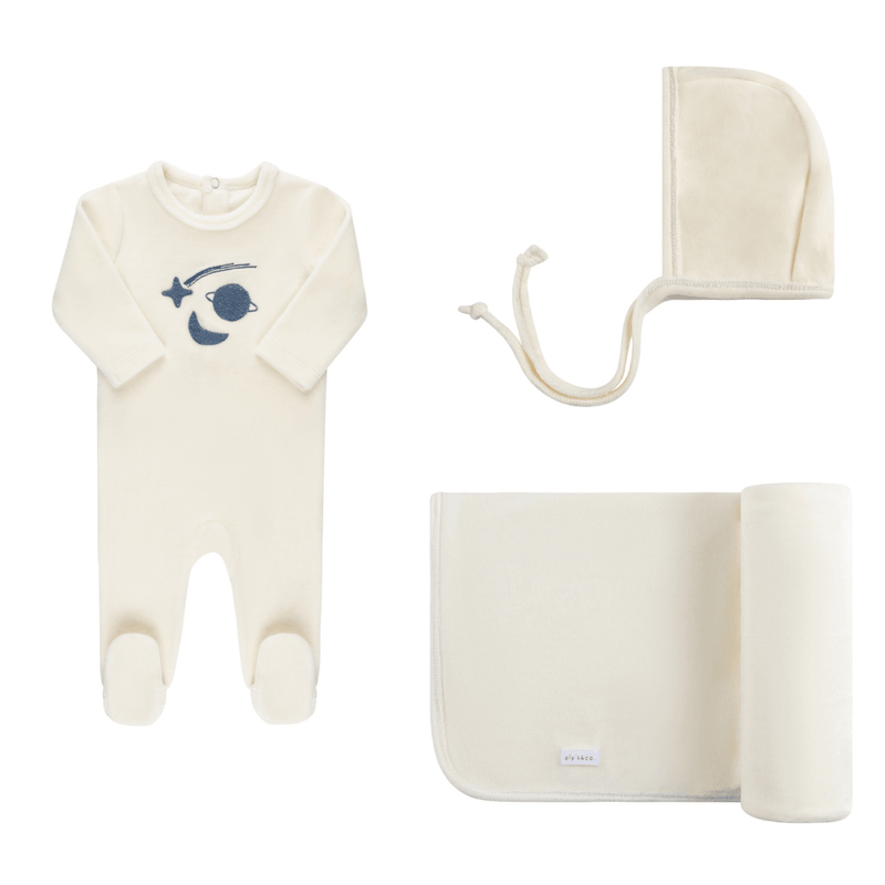 Elys & Co Velour Celestial Layette Set