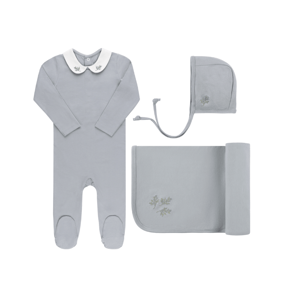 Elys & Co Jersey Cotton Embroidered Collar layette Set