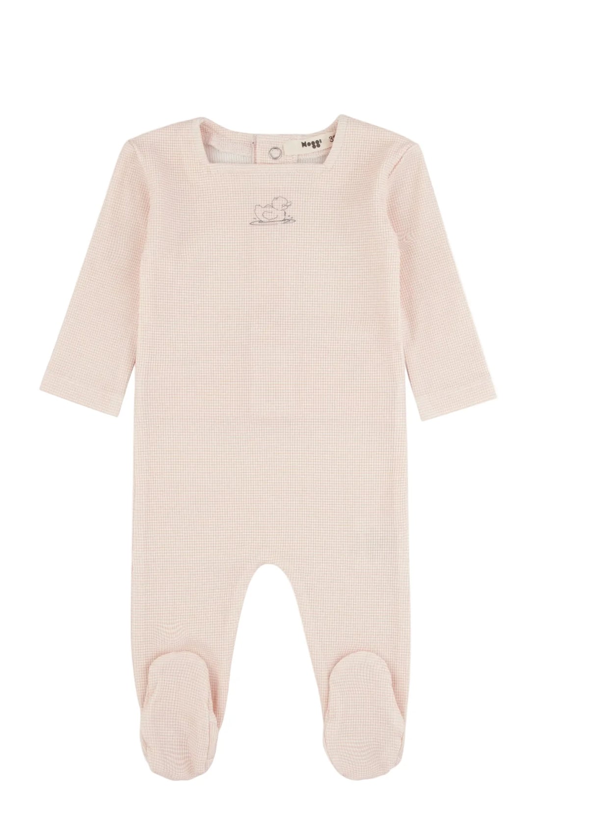 Noggi Striped Ducky Footie - Dusty Pink