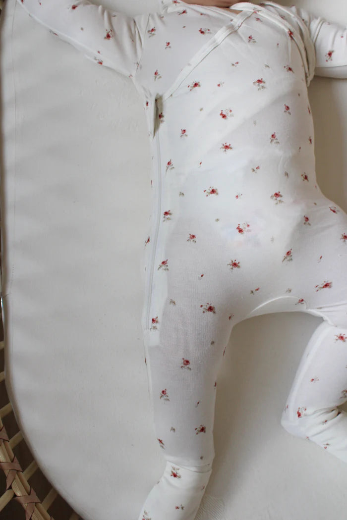 Little Threads Vintage Rose Wrap Footie