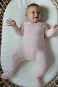 Little Threads Pointelle Wrap Footie - Pink