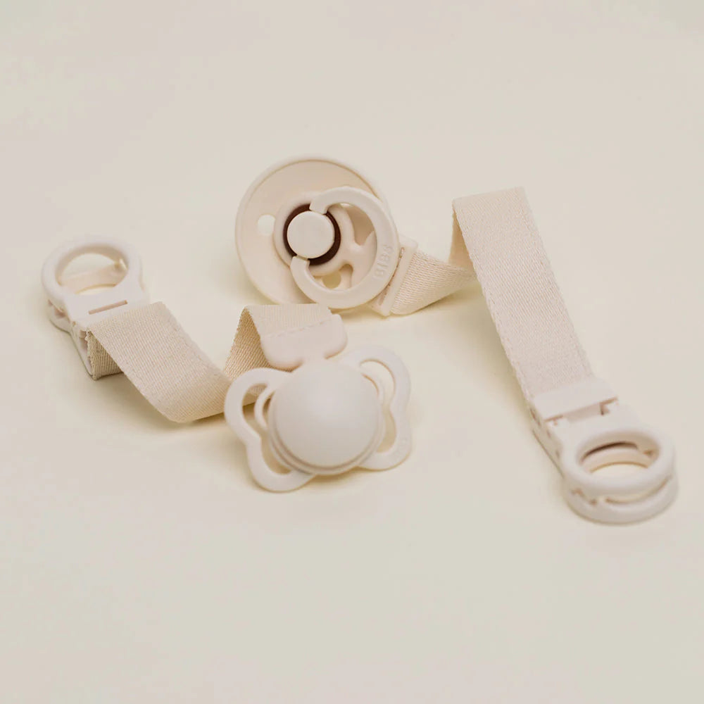 Bibs Pacifier Loop Clip - Ivory