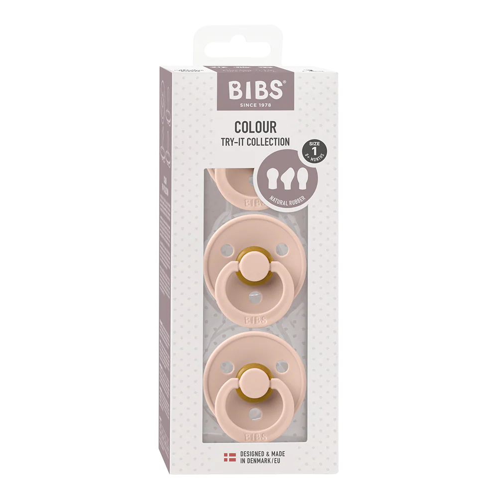 Bibs Pacifiers Try-it Colour 3 PACK - Blush