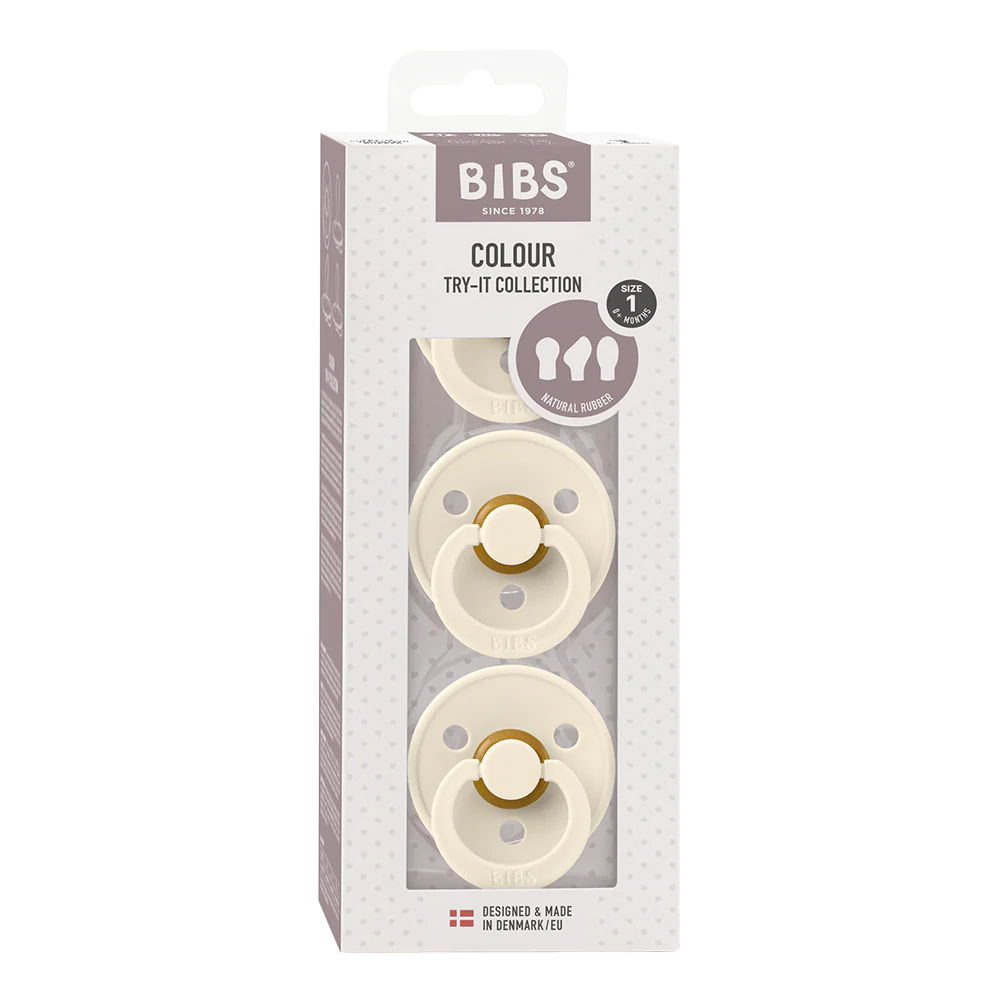 Bibs Pacifiers Try-it Colour 3 PACK - Ivory