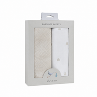 Elys & Co Gingham Bear 2 Pack Sheets - Tan
