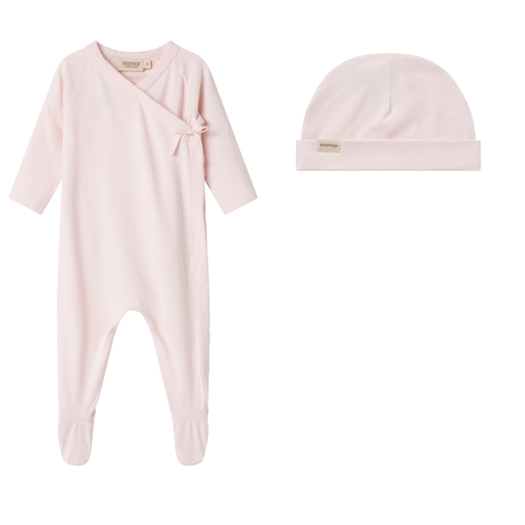 Marmar Rubetta Picot Edge Footie & Beanie- Rosa