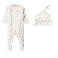 Marmar Printed Rubette Footie & Beanie-Little Sakura