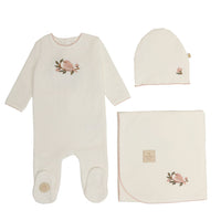 Mon Tresor Bird Branch Layette Set - Ivory/Pink