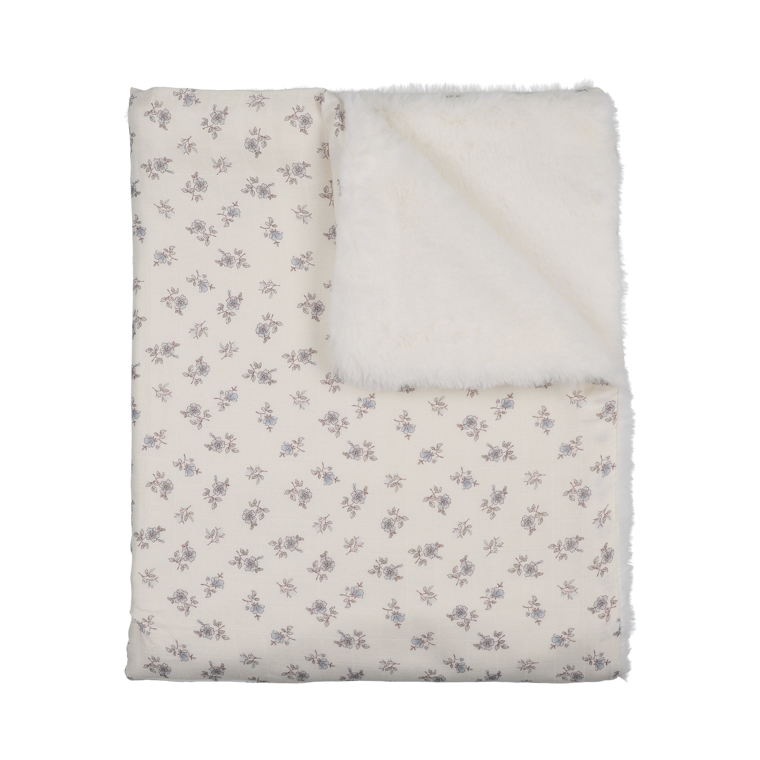 Peluche Blossom Lux Fur Blanket - Powder