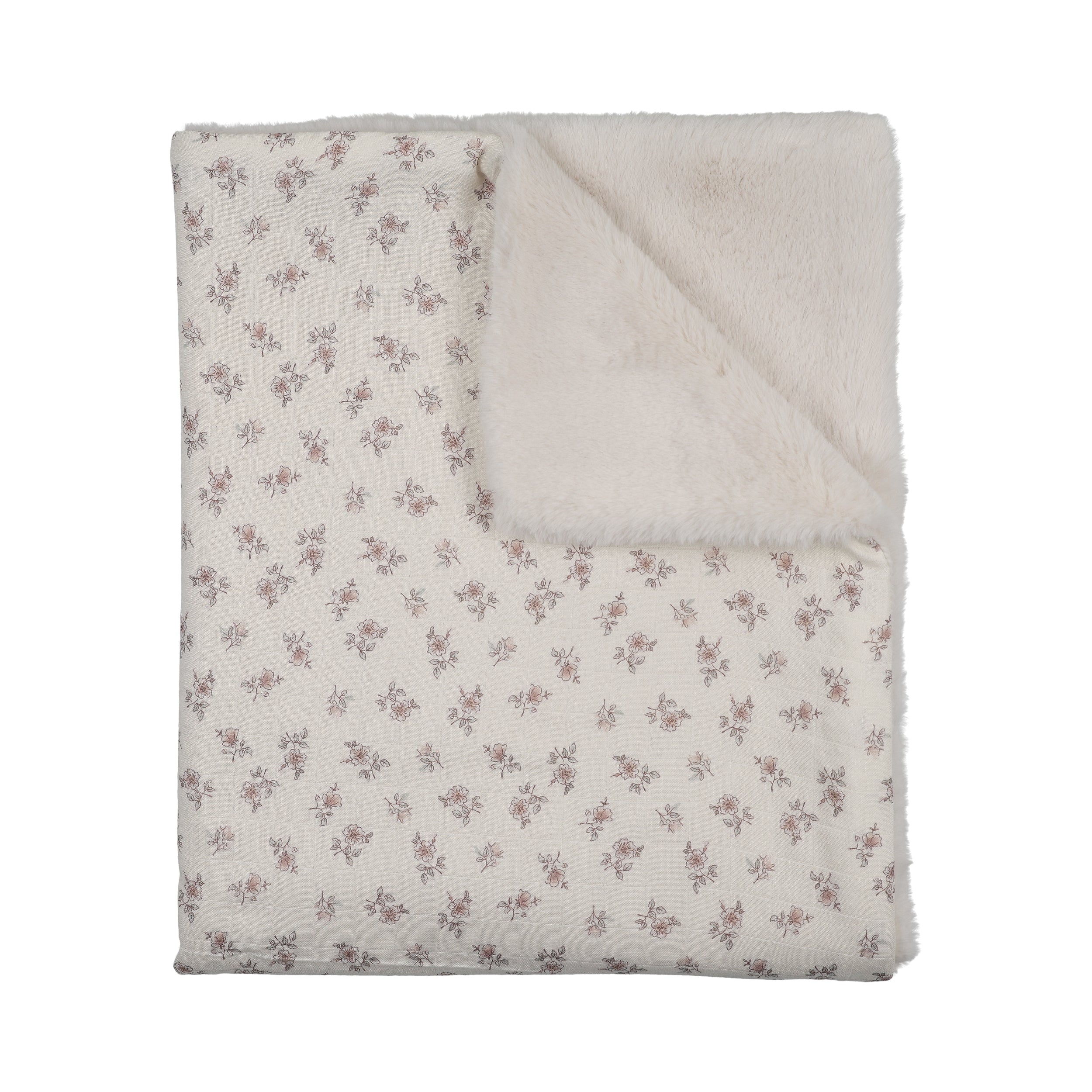 Peluche Blossom Lux Fur Blanket - Rose