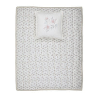 Peluche Blossom Quilted Blanket & Pillow - Rose