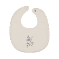 Peluche Blossom Round Bib - Powder