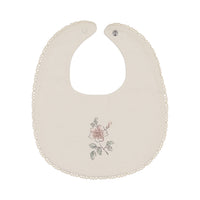 Peluche Blossom Round Bib - Rose