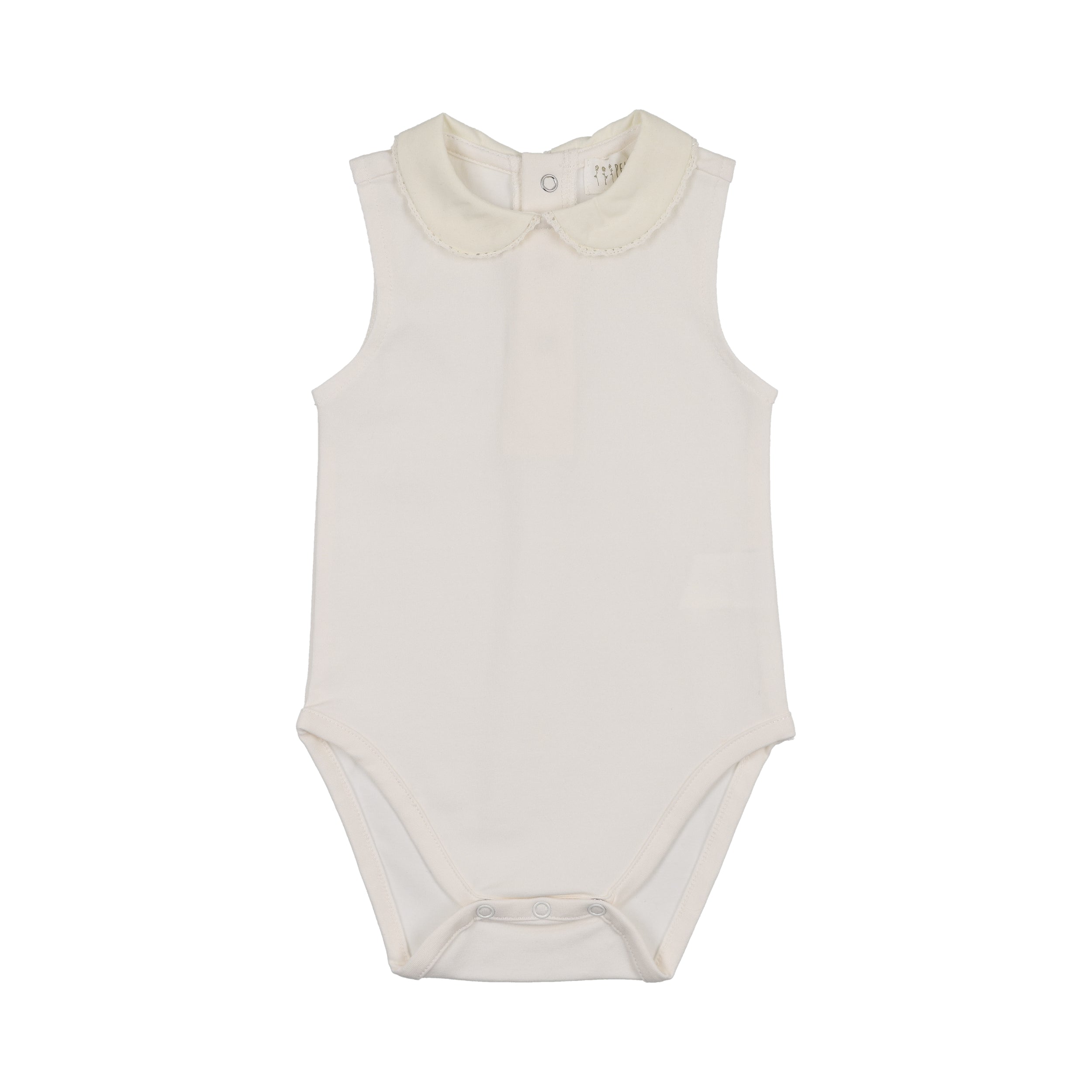 Peluche Bodysuit Crochet Trim - Sleeveless Cream