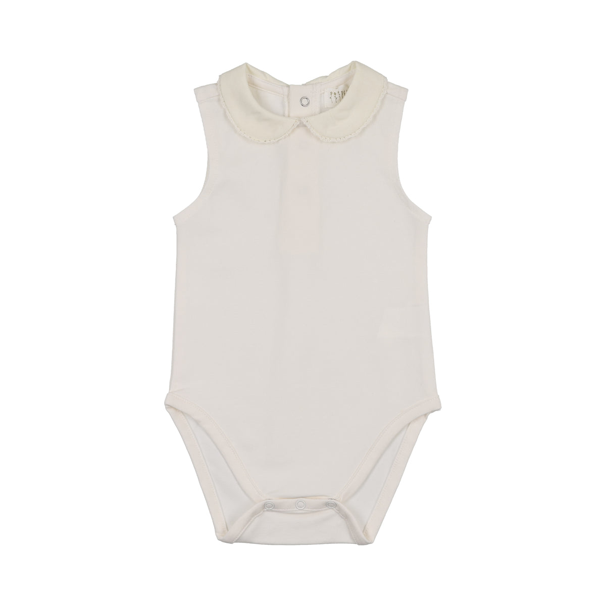 Peluche Bodysuit Crochet Trim - Sleeveless Cream