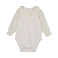 Peluche Cream Bodysuit with Blouse Sleeve