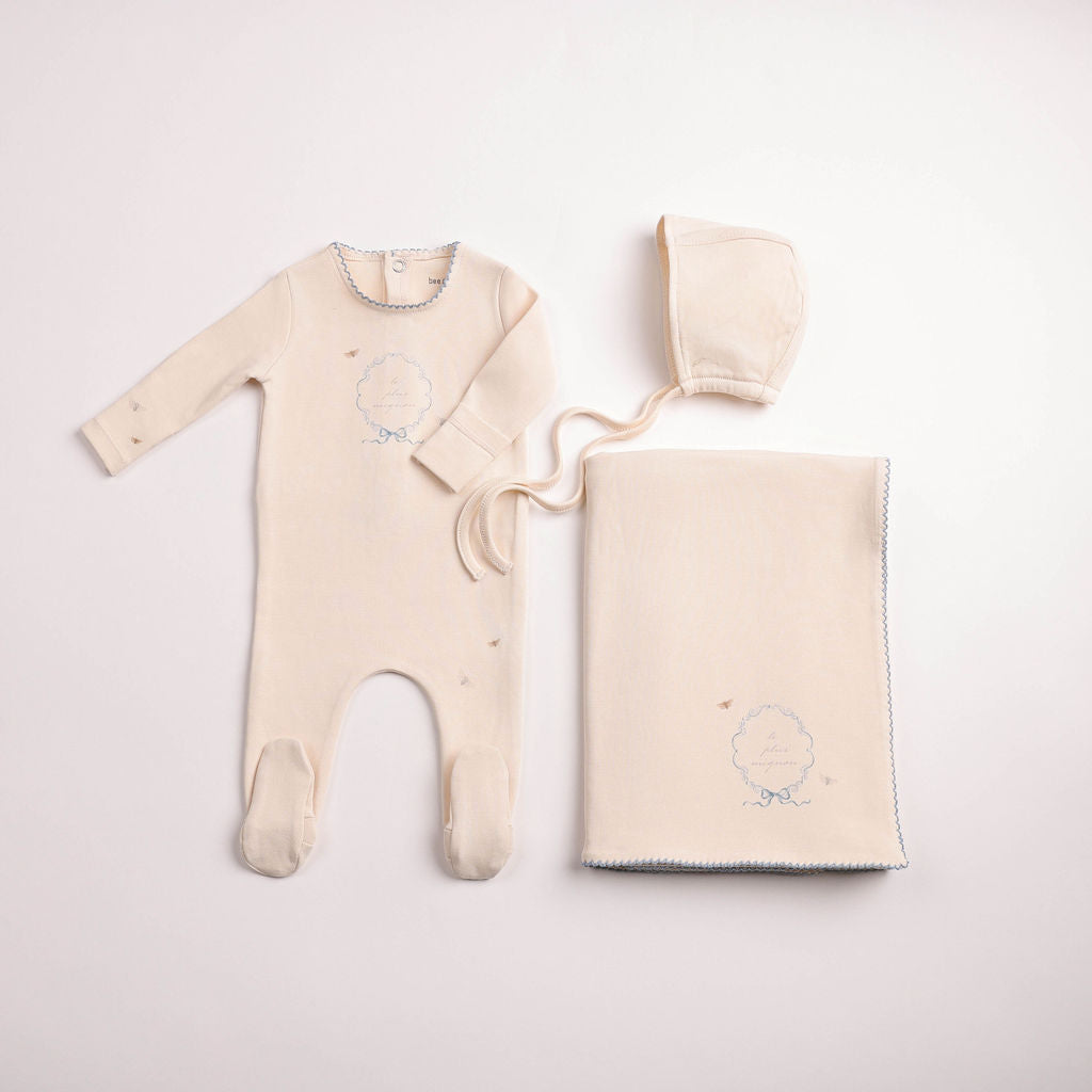 Bee & Dee Botanical Crest Layette Set - Cream Boys