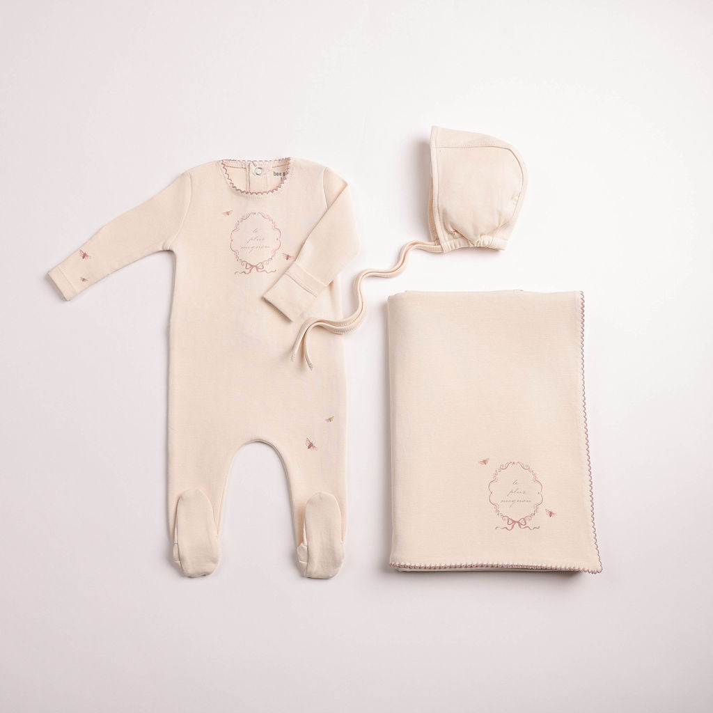 Bee & Dee Botanical Crest Layette Set - Cream Girls