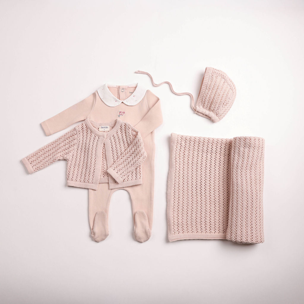 Bee & Dee Delicata Ensemble Layette Set - Mauve