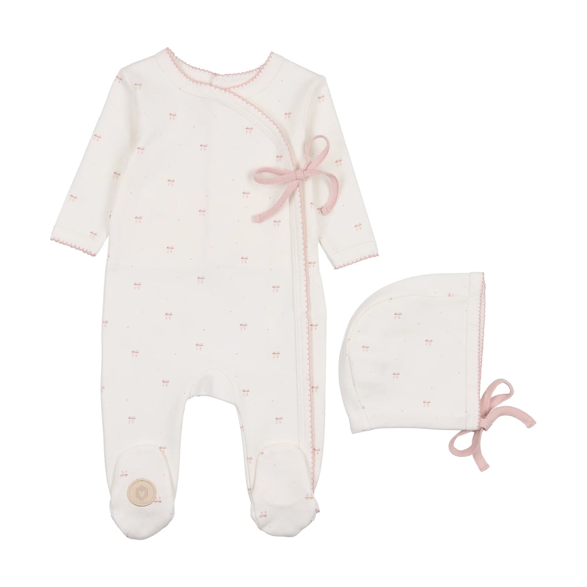 Mon Tresor Bow Wrap Footie & Hat