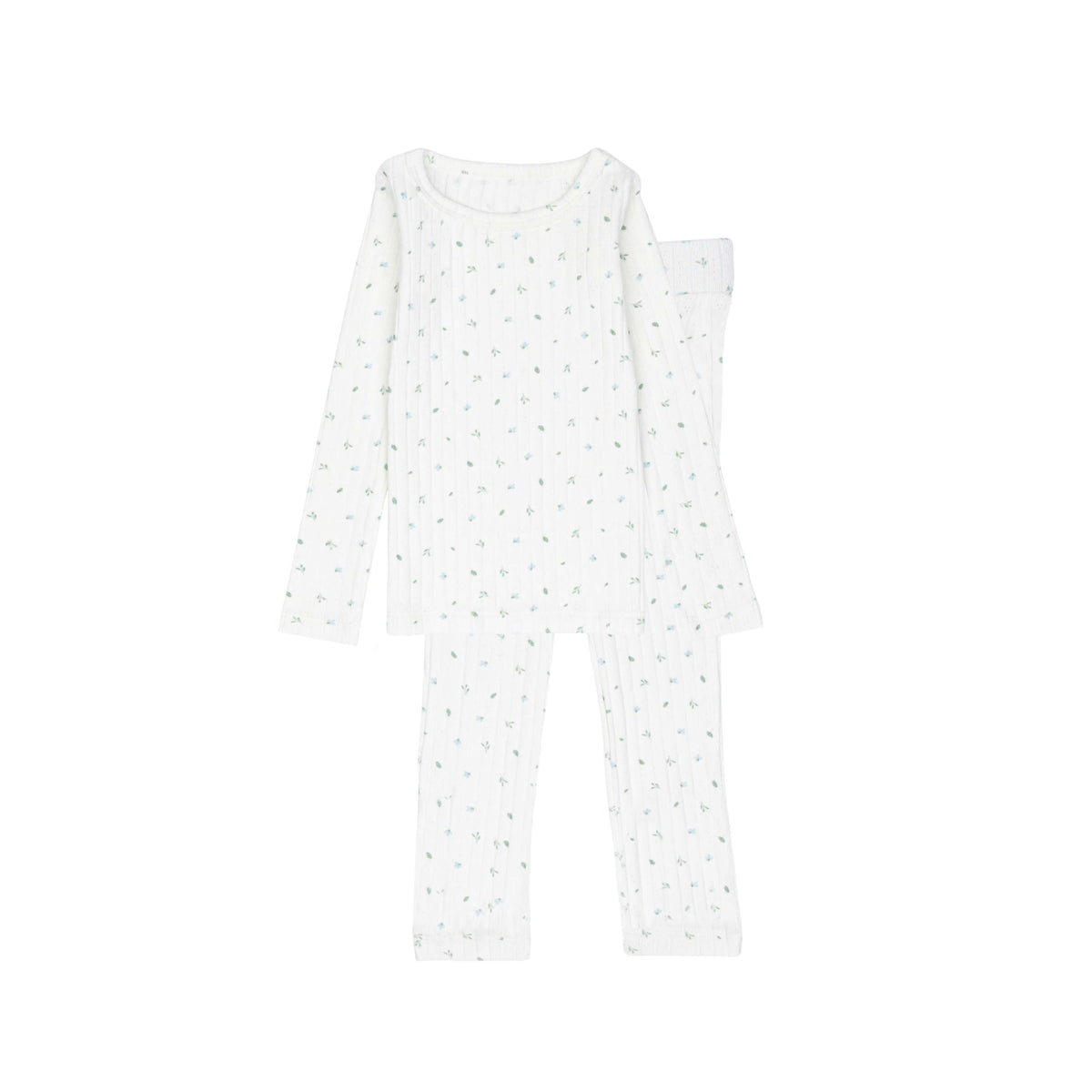 Minilabel Petal Pointelle Floral Top & Pants Set - Blue
