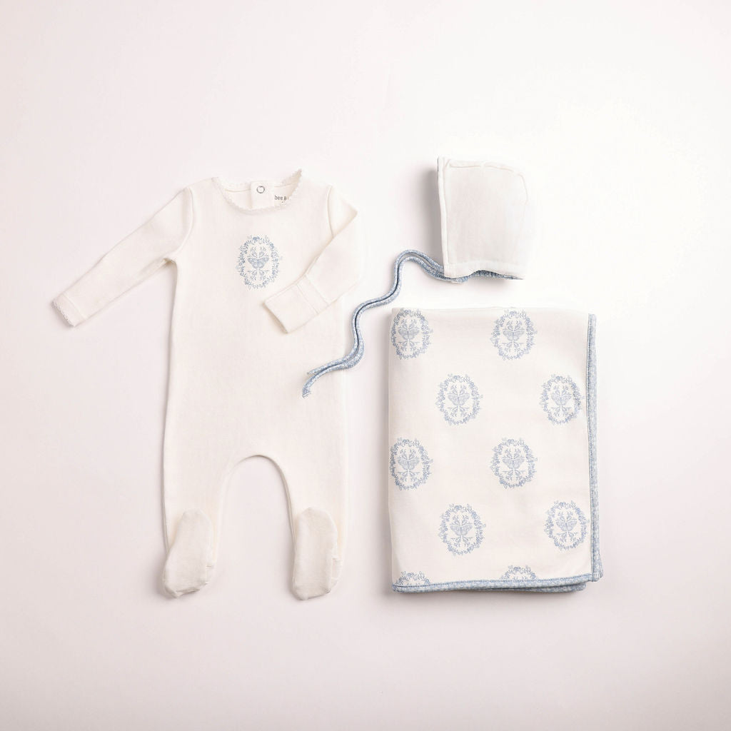 Bee & Dee Butterfly Motif Layette Set - Chalk White Boys