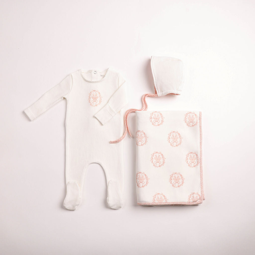 Bee & Dee Butterfly Motif Layette Set - Chalk White Girls