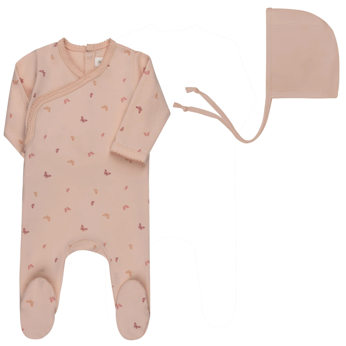 Aurora Butterfly/Dragonfly Footie & Bonnet - Pink