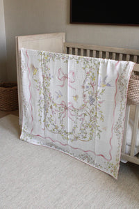 Little Threads Rose Ribbon Garden Muslin Blanket