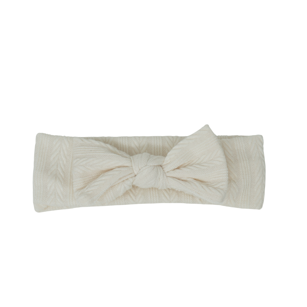 Bandeau Cable School Headband - Cream