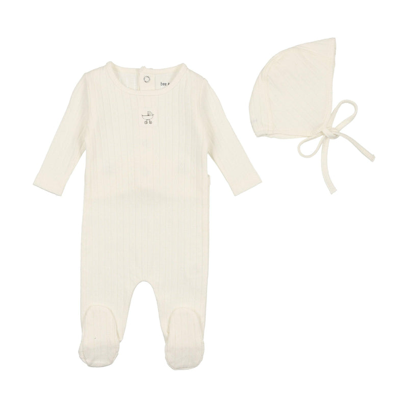 Bee & Dee Classic Pointelle Collection Footie with Bonnet AW23