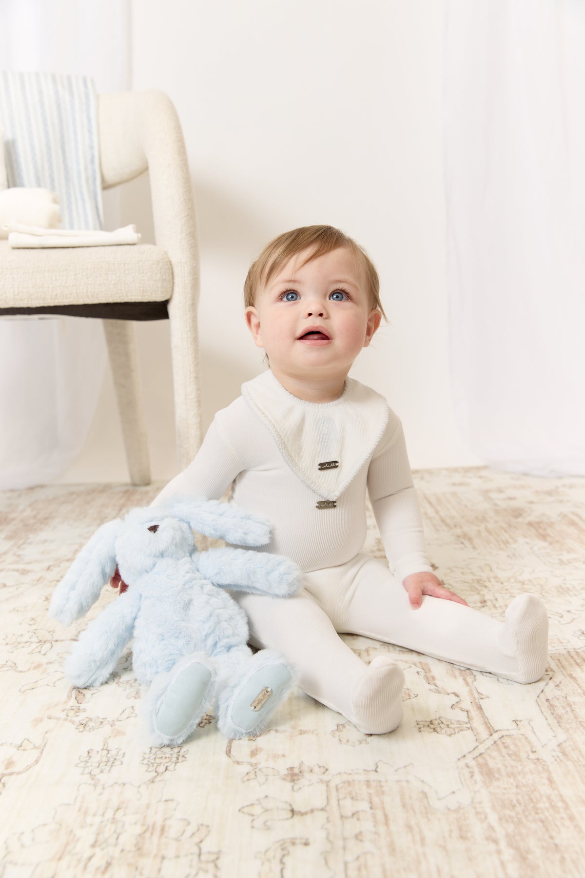 Kipp Atelier Bunny Footie & Hat - Blue