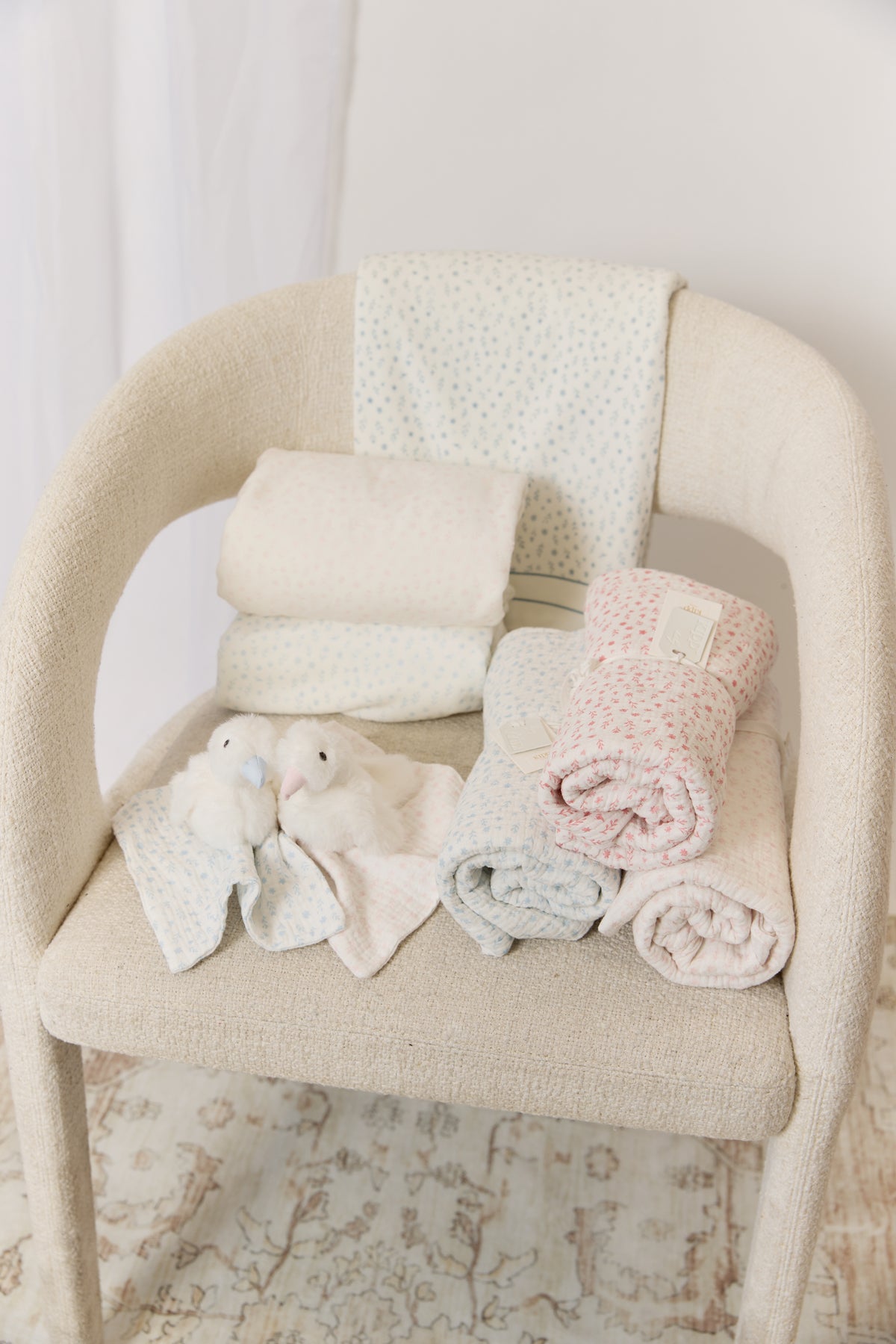 Kipp Whispering Blooms Layette Set - Rose