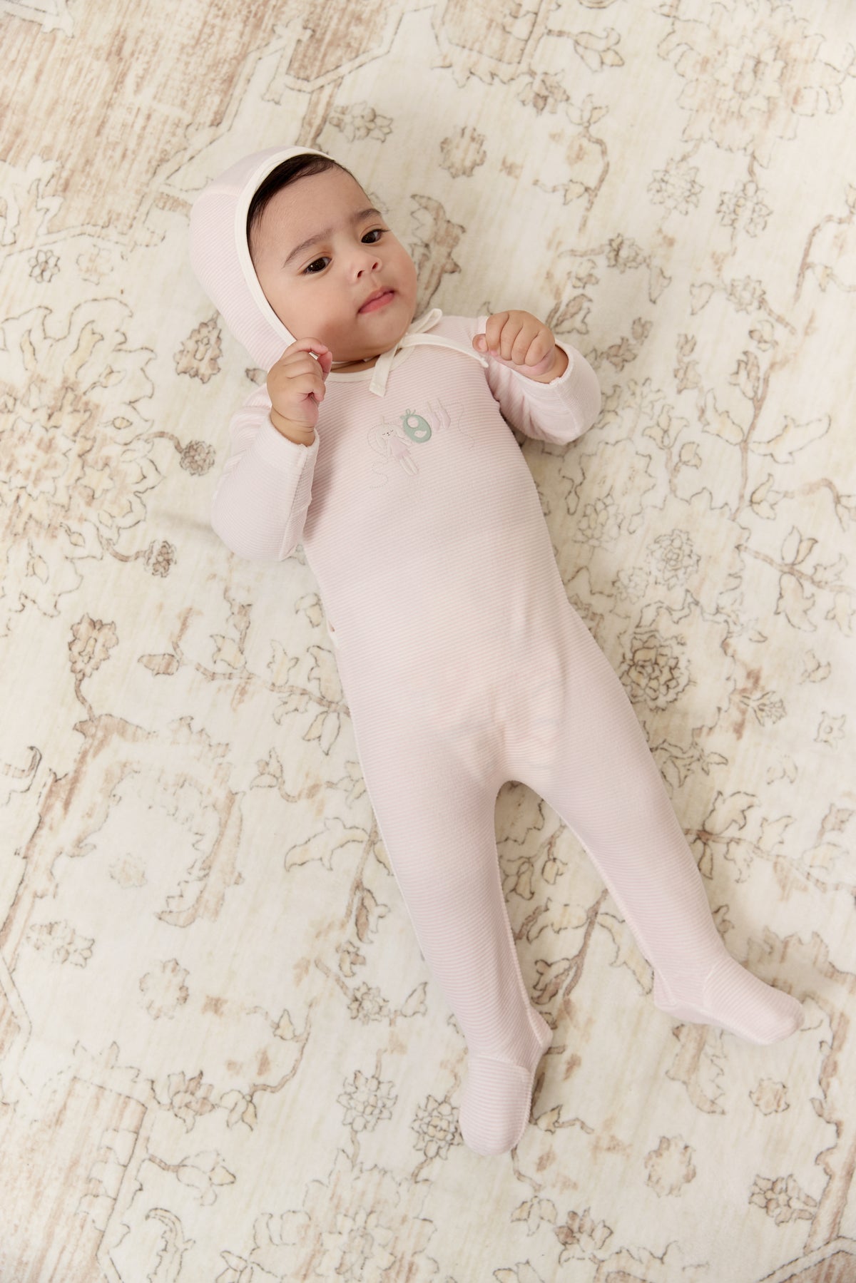 Kipp Bunny Stripe Footie - Pink