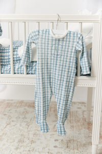 Kipp Ciel Enfant Gingham Footie - Blue